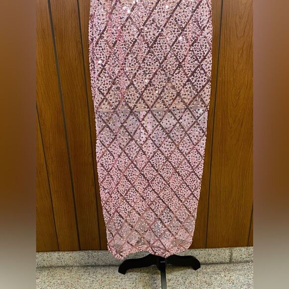 Bronx and Banco Coco x Afiya Feathered Sequin Midi-Dress size XS - Picture 9 of 13